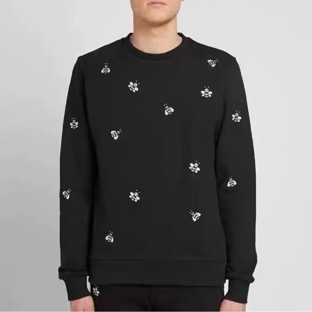 🚩steal authentic Dior Black Crewneck Sweater with White Accents